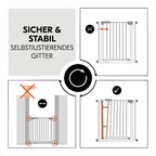 Sikkerhetsgrind Clear Step 2 for dør og trapp 75-80 cm i åpen posisjon