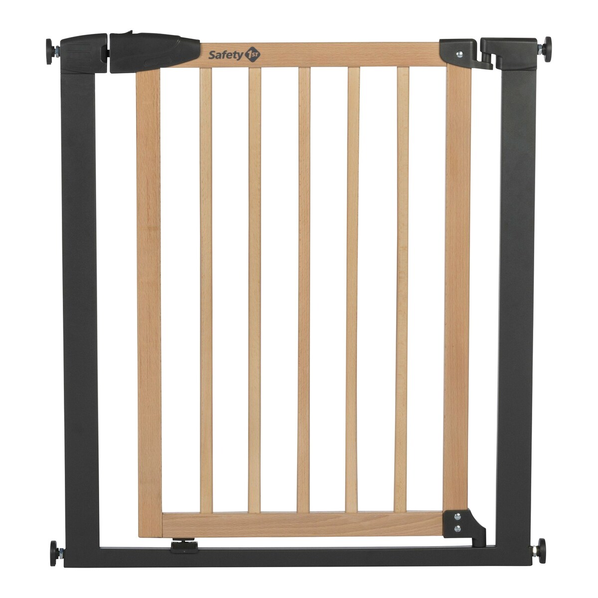 Sikkerhetsgrind Simply Close wood & metal for dør og trapp forfra