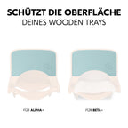 Silikonmatte for spisebrett i tre, sklihemmende, mint detalj