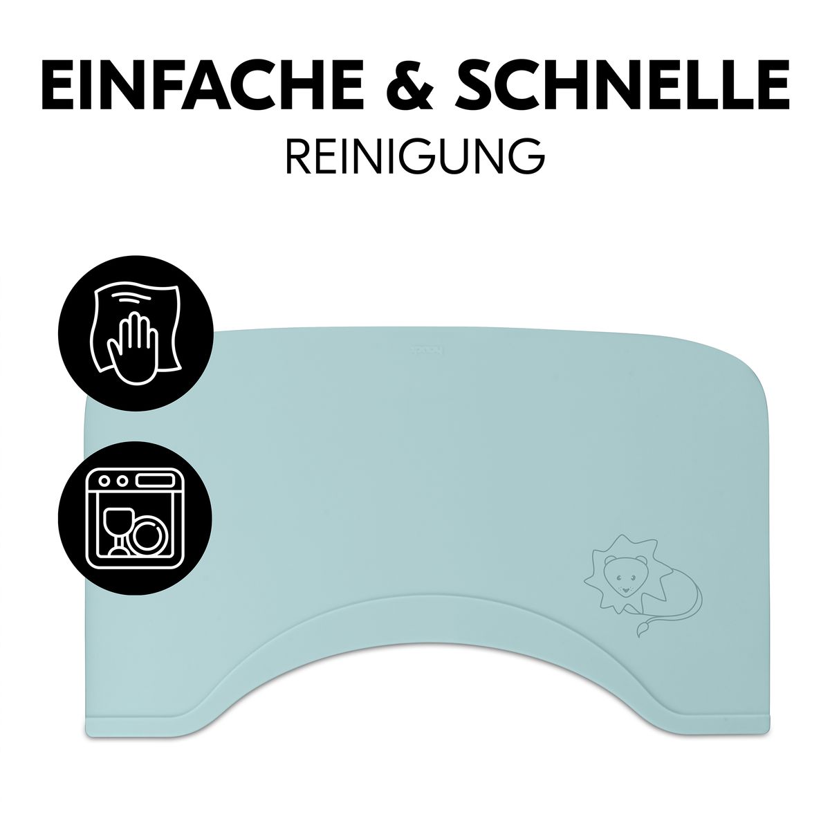 Silikonmatte for spisebrett i tre, sklihemmende, mint - Hauck