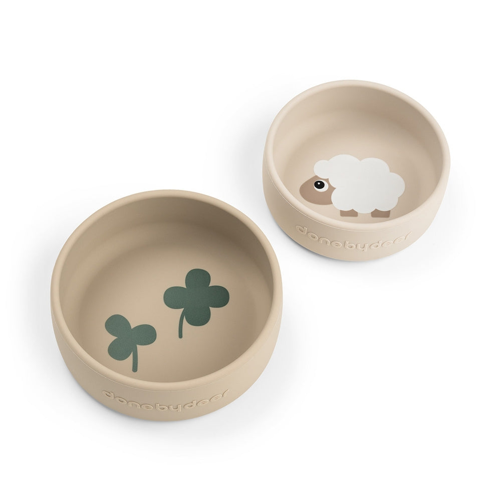 Silikonskåler 2-pk Sheepy sand Done by Deer forfra