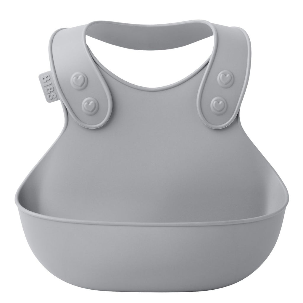 Silikonsmekke Dinner Bib med oppsamlingslomme - Bibs forfra