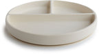 Silikontallerken med inndeling og sugekopp ivory Mushie underside med sugekopp