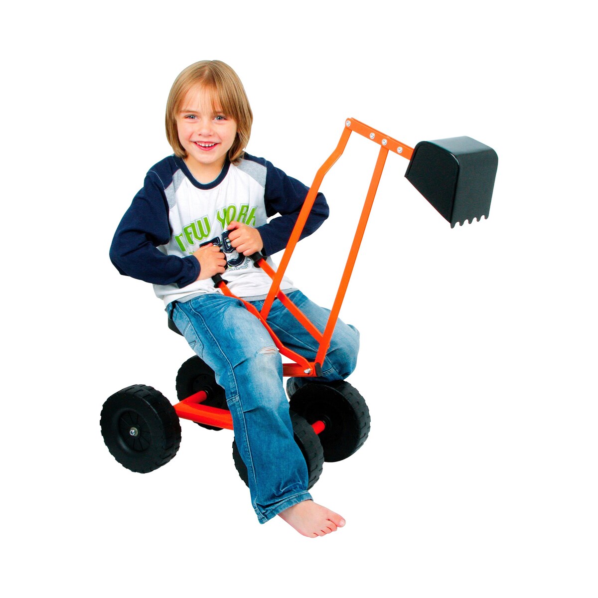 Sittegravemaskin med hjul og skalstol 35 cm bakside