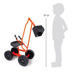 Sittegravemaskin med hjul og skalstol 35 cm detalj av hjul