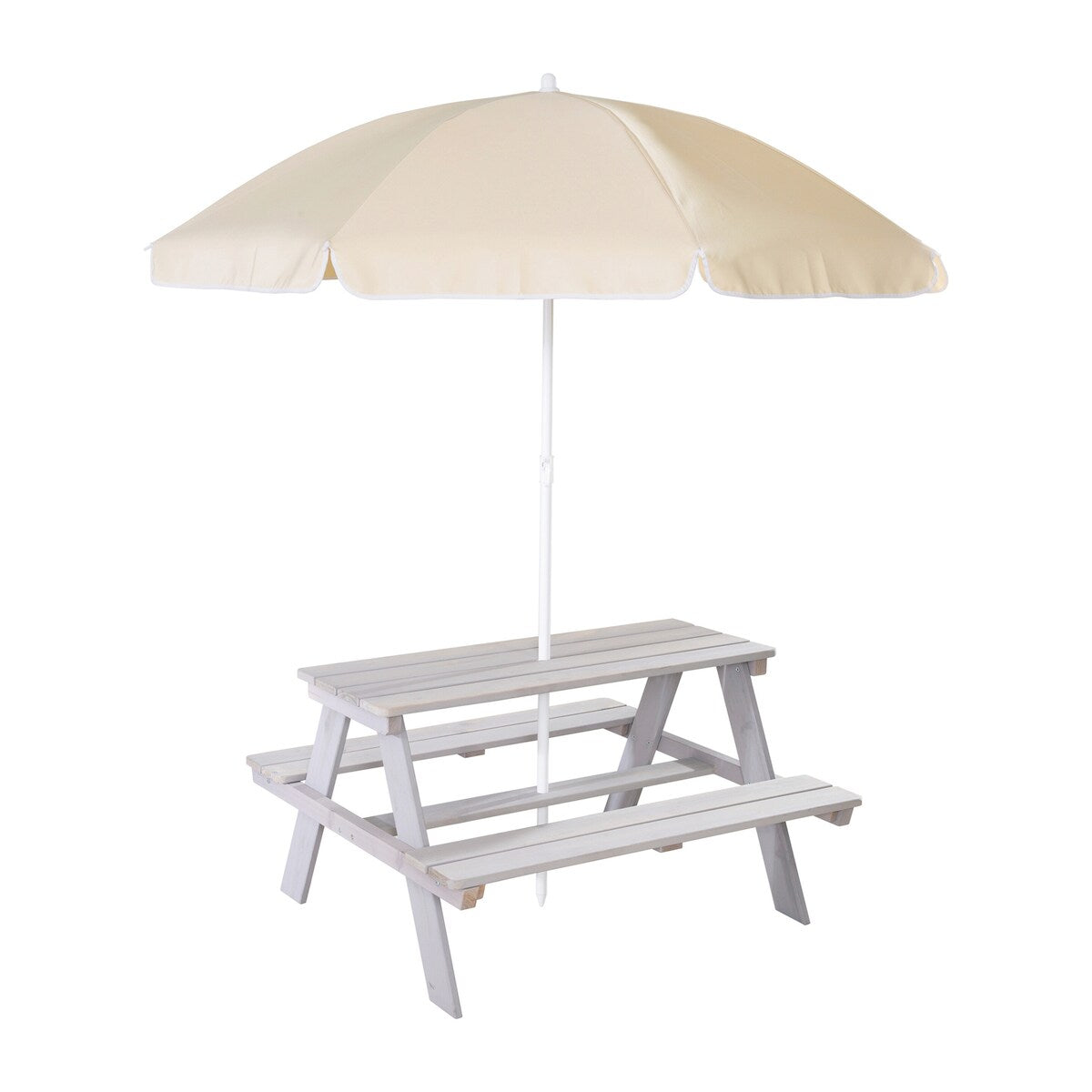 sittegruppe for barn med parasoll sett utendørs 27 cm forfra
