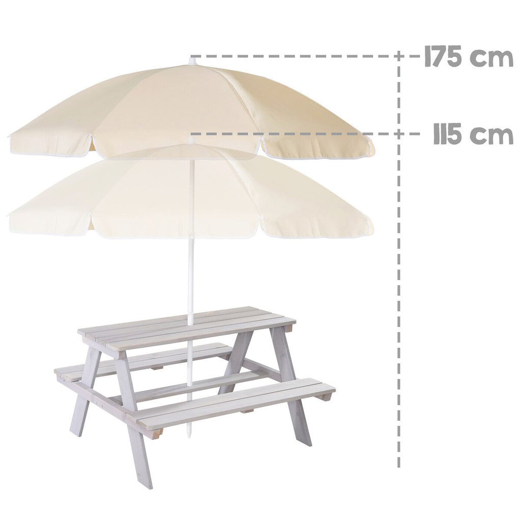 sittegruppe for barn med parasoll sett utendørs 27 cm oversikt med parasoll