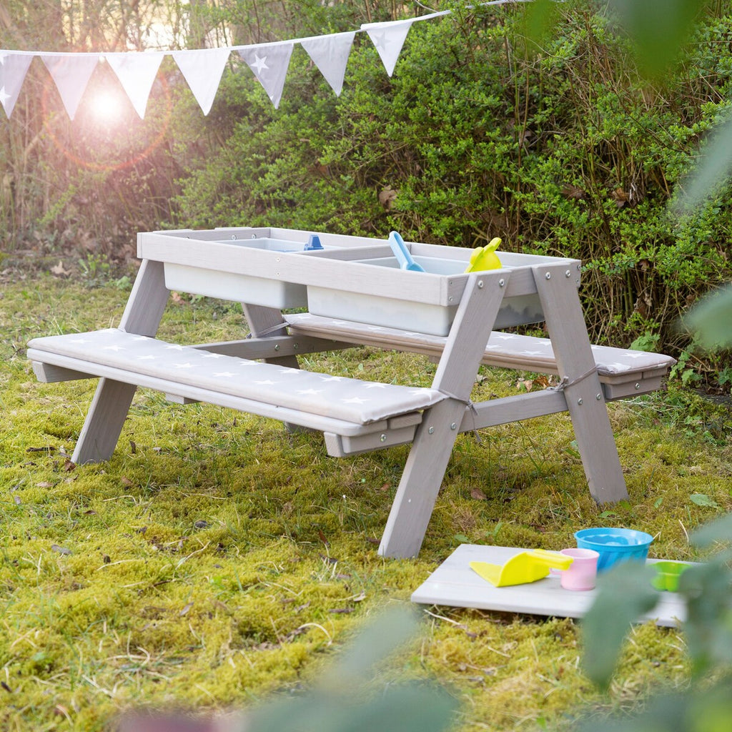 Sittegruppe for barn Outdoor+ med lekekar og puter Little Stars bakside