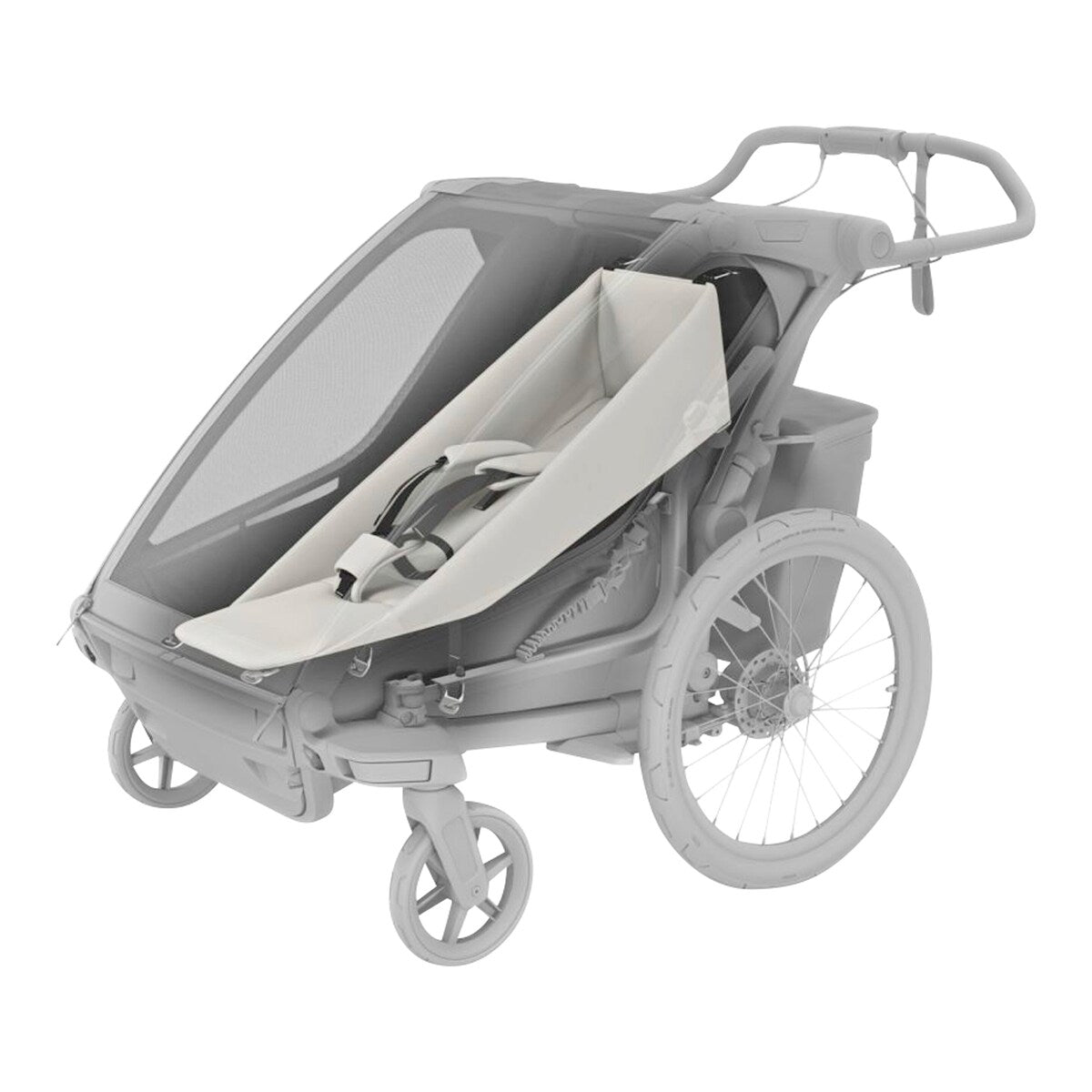Sittehengekøye Infant Sling for Chariot bakside