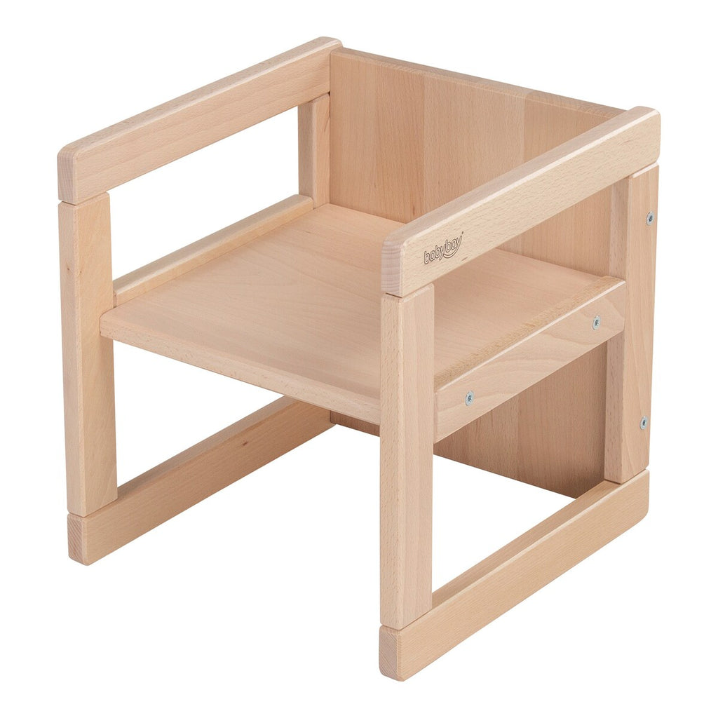 Sittekrakk 3-i-1 babycube Littlefoot bøk forfra