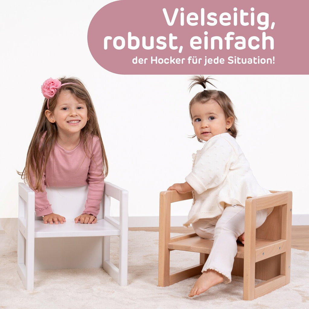 Nærbilde av Sittekrakk 3-i-1 babycube Littlefoot bøk hjørne