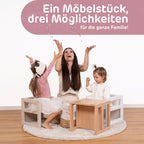 Sittekrakk 3-i-1 babycube Littlefoot bøk sideprofil