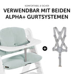 Sittepute til Alpha barnestol i bomullsmusselin mint med integrerte seler