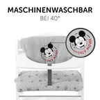 Detaljbilde av borrelås på sittepute til Alpha barnestol Highchair Pad Deluxe Disney Mickey Mouse grå