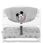 Sittepute til Alpha barnestol Highchair Pad Deluxe Disney Mickey Mouse grå forfra