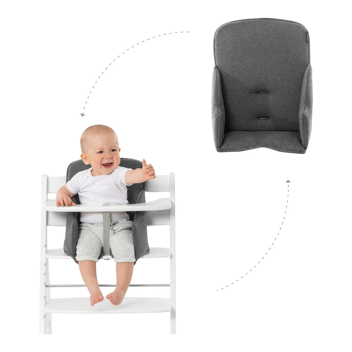 Montert Sittepute Alpha Cosy Select i barnestol