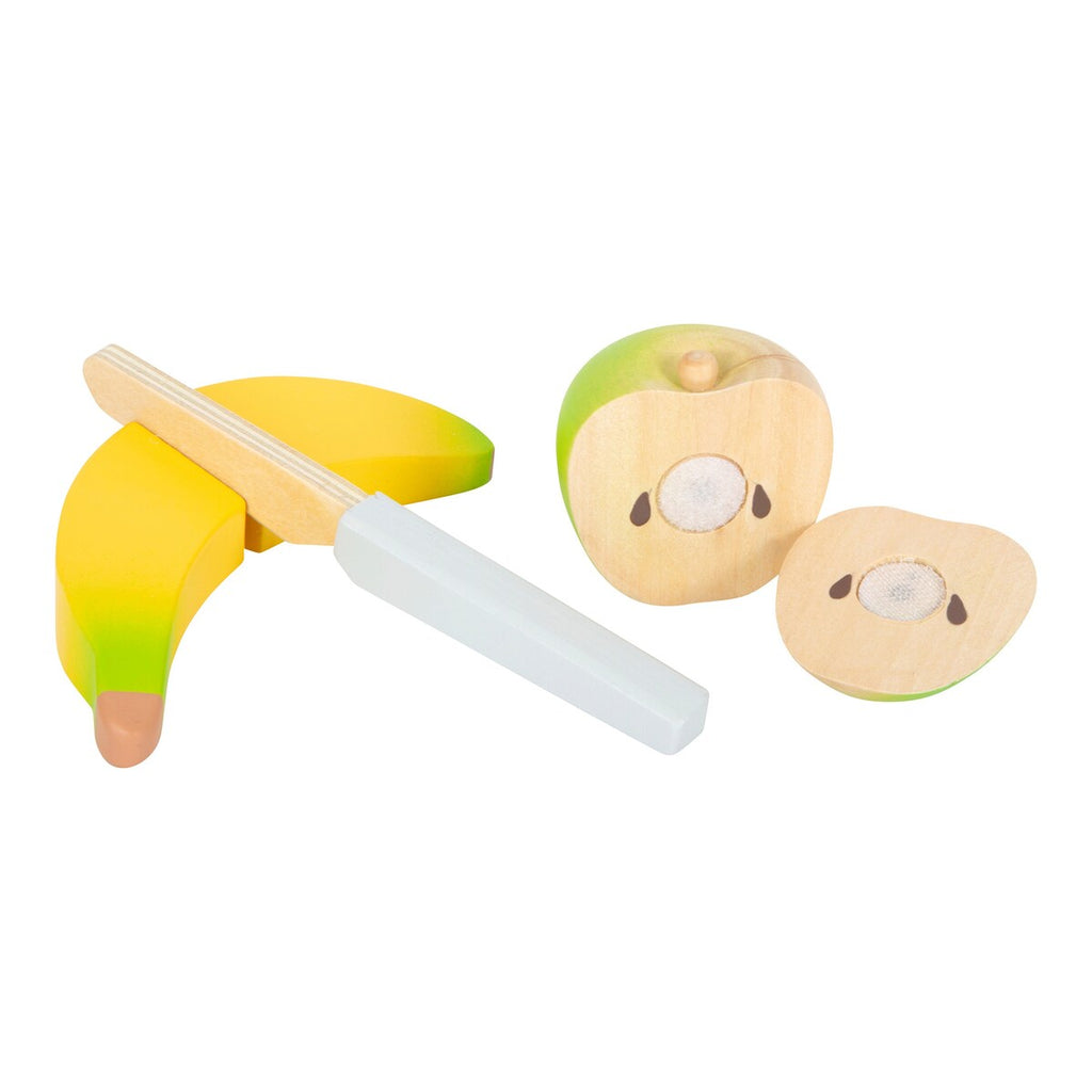 Detalj av kniv og skjærefjøl i Skjæresett lunsj med frukt og grønnsaker fra 2 år