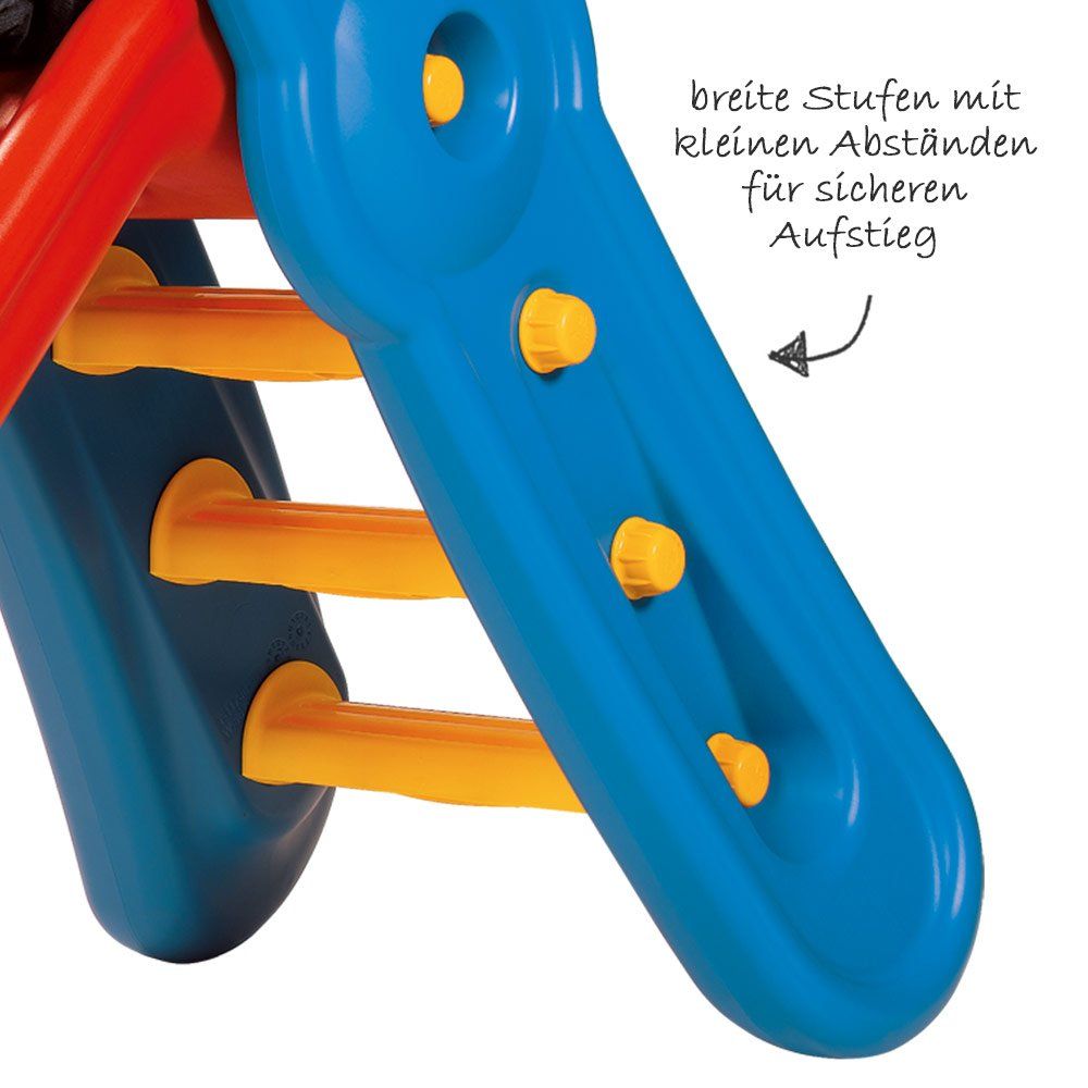 Sklie Fun Slide med to høydeinnstillinger rød blå bakside