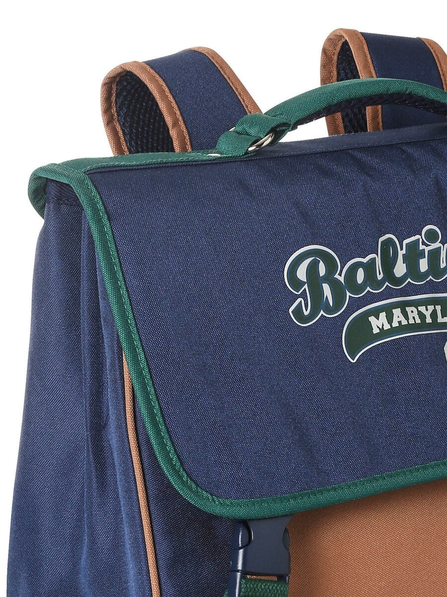 Skoleveske og pennal BALTIMORE for gutter polyester vist åpen