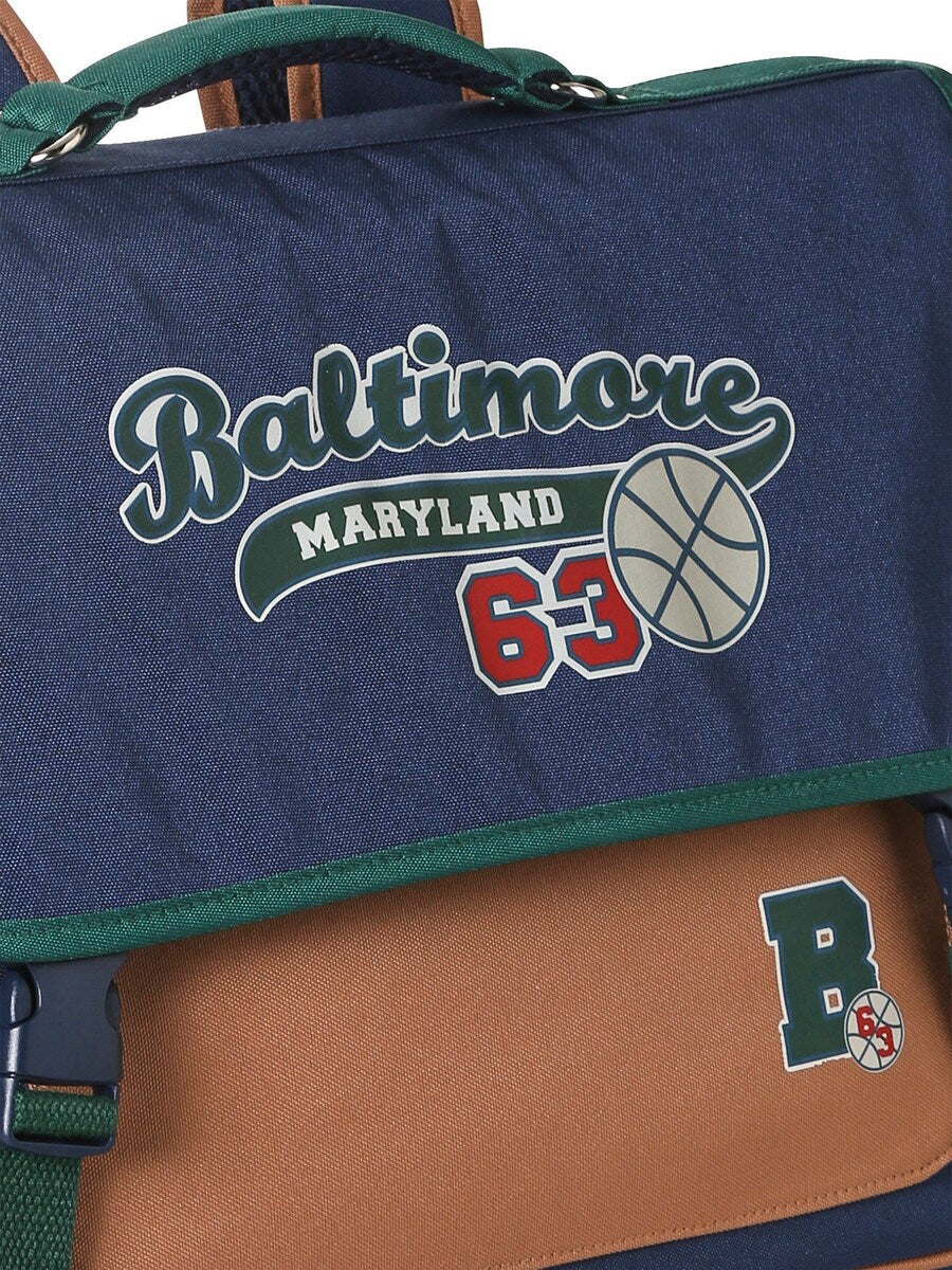 Skoleveske og pennal BALTIMORE for gutter polyester skulderstropp nærbilde