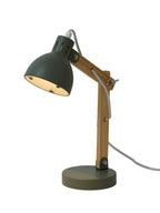 Skrivebordslampe i tre med leddarm og beskyttelsesdeksel detalj av leddarm
