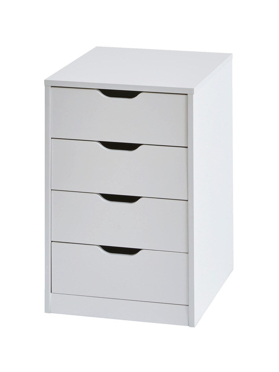 Skuffelement med 4 skuffer til barnerom 40x46x60 cm hvit - Vertbaudet forfra