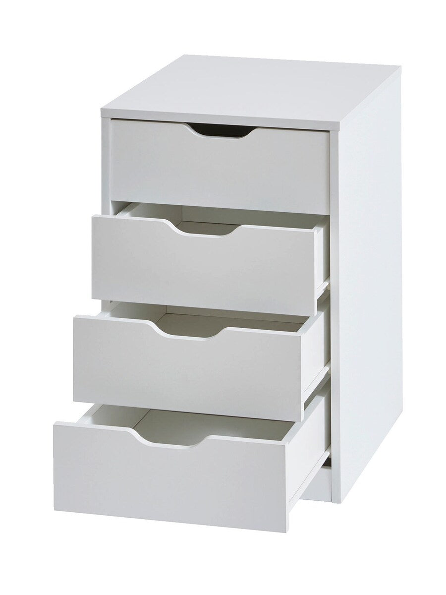 Skuffelement med 4 skuffer til barnerom 40x46x60 cm hvit - Vertbaudet bakside