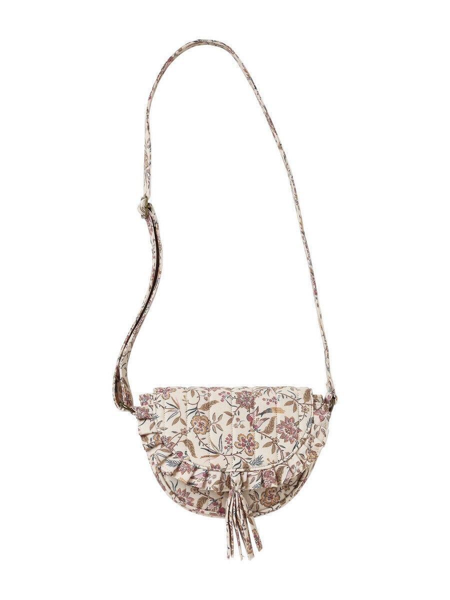 Skulderveske for jenter med blomstertrykk 22x16 cm forfra