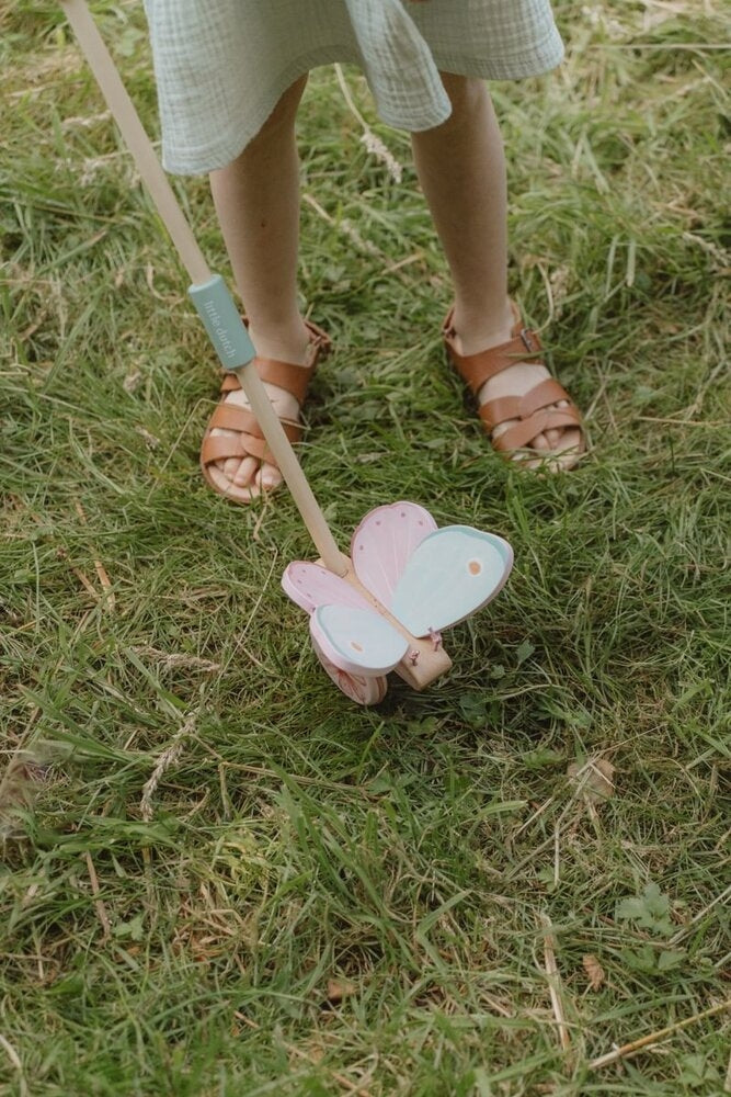 Skyvdyr sommerfugl Fairy Garden i tre bakside