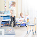 Detalj av regnemaskin og klappbilder på Skyvebuss med motorikkspill Paw Patrol - roba