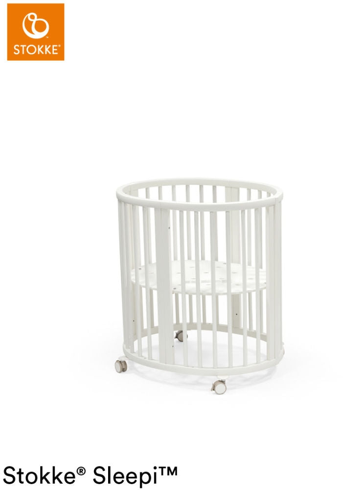 Sleepi Mini v3 babyseng med hjul, 0-6 mnd, hvit forfra