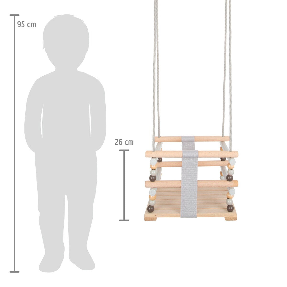 Småbarnshuske i tre med skandinavisk design small foot sideprofil