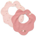 Smekke 2-pack rosa med trykknapper økologisk bomull - Little Dutch forfra