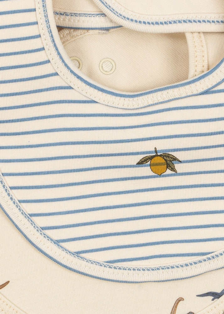 Detalj av Smekke 2-pakk Kubi/Stripe Blue i bomull Konges Sløjd