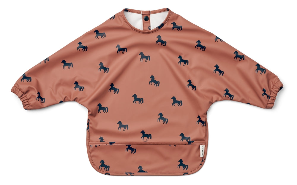 Smekke med ermer Merle Horses/Dark rose forfra