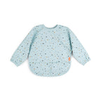 Smekke med ermer og lomme 6-18 mnd Happy Dots blå forfra