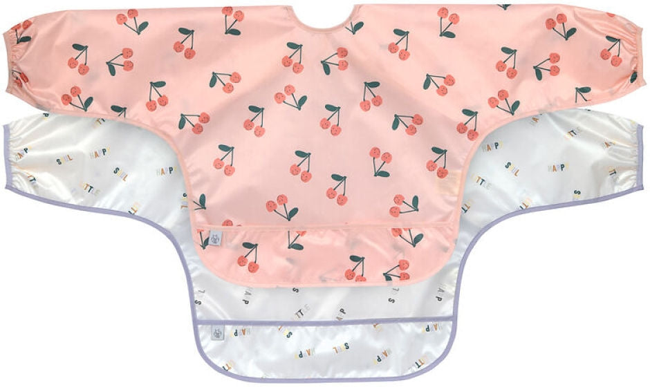 Smekke med ermer 2-pack 6-24 mnd polyester Oeko-Tex forfra