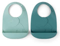 Smekke i silikon med oppsamler Peekaboo Elphee blå 2-pk - Done by Deer forfra