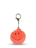 Smiley nøkkelring Eco Fuzzy korallrød forfra