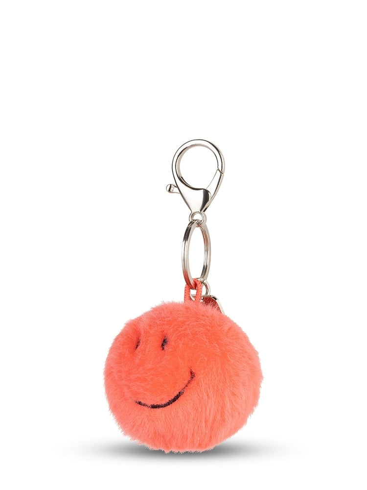 Detalj av Smiley nøkkelring Eco Fuzzy korallrød