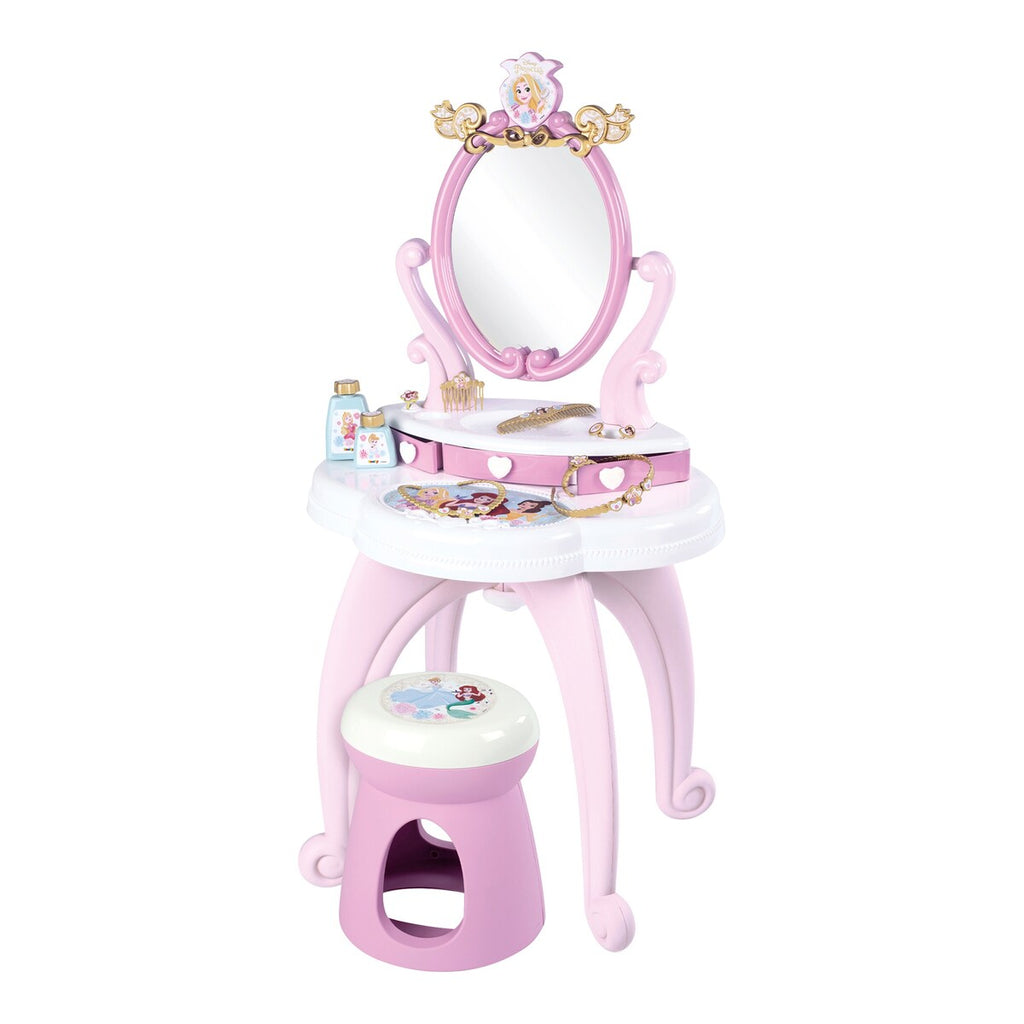 Sminkebord Disney Princess med speil og krakk forfra
