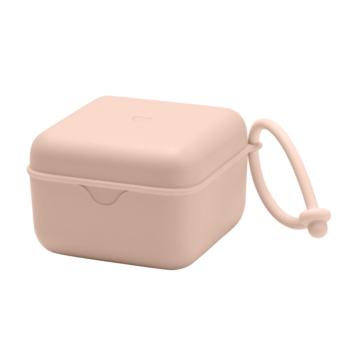 Smokkeboks i silikon for 3 smokker, Blush - forfra