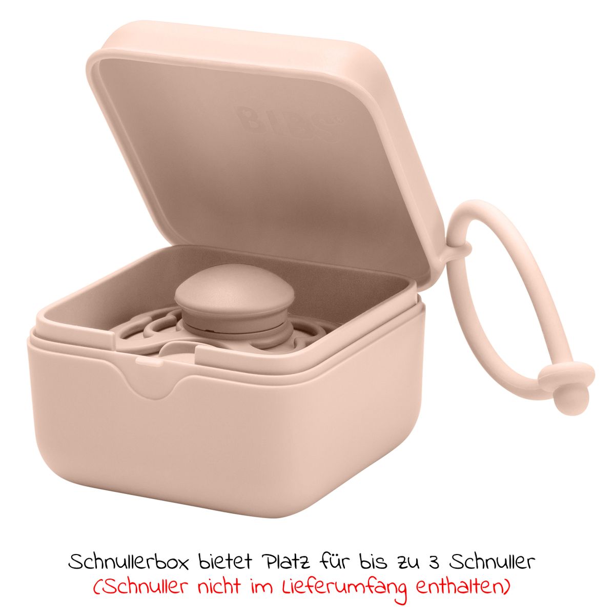 Smokkeboks i silikon for 3 smokker, Blush - bakside