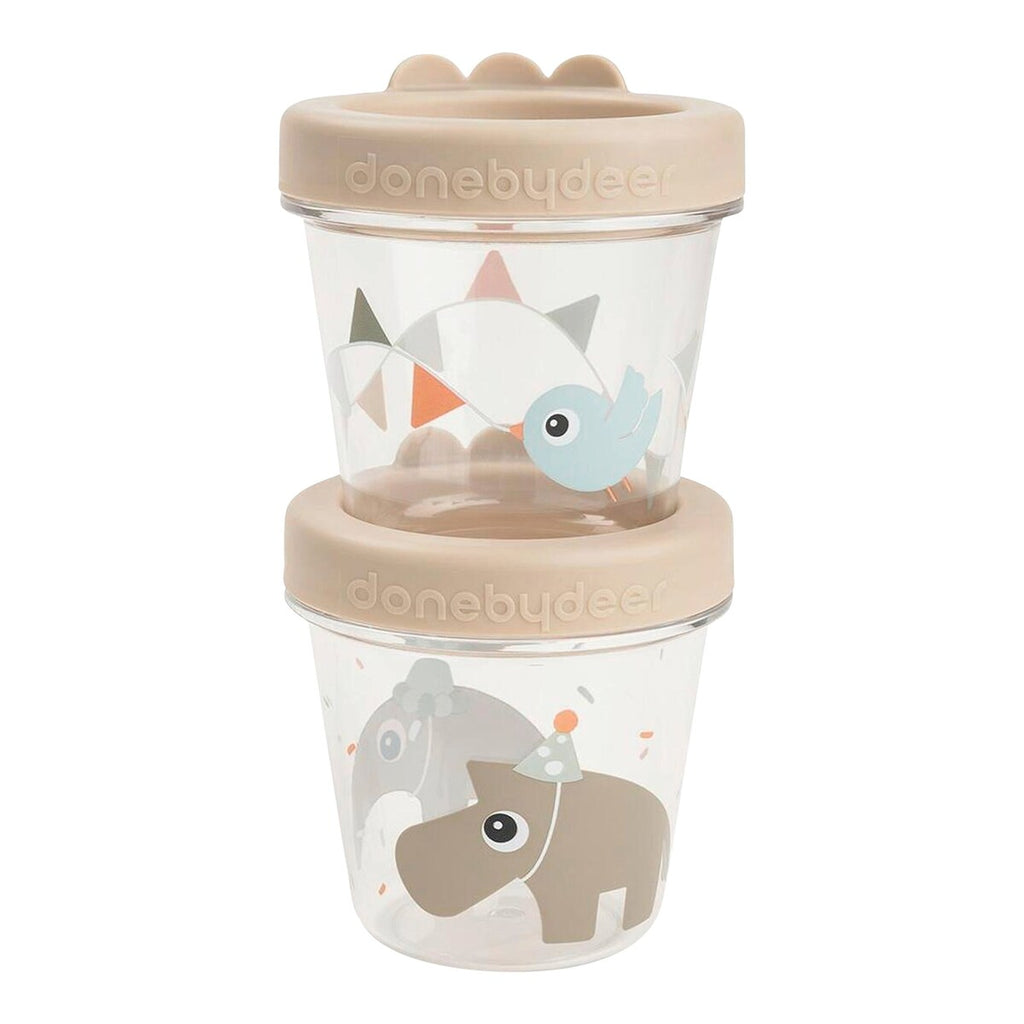 Snackboks 2-pakning Tiny Farm i Tritan, BPA-fri forfra