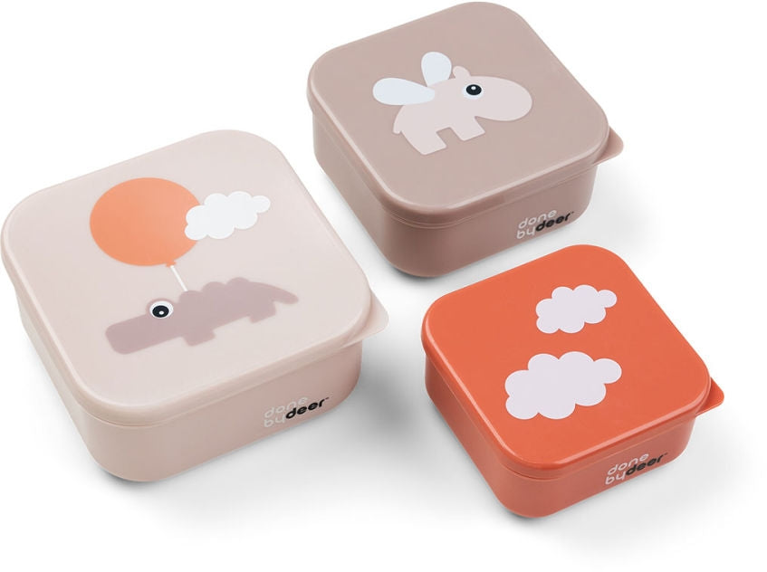 Snackboks-sett 3 deler Happy Clouds Powder - Done by Deer forfra