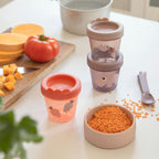 Snackbokser 3-delers sett Ozzo rosa bakside med motiv