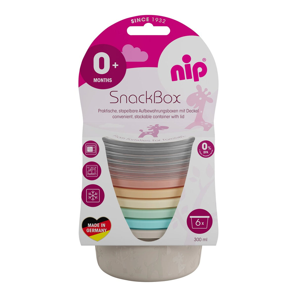 Snackbokser 6-pakning 300 ml BPA-fri polypropylen fra nip med lokk