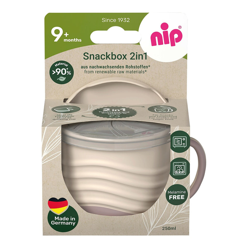 Snackbolle 2-i-1 for drikke og snacks, biobasert - nip
