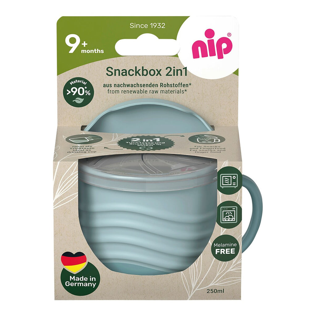 Montert Snackbolle 2-i-1 for drikke og snacks, biobasert med lokk