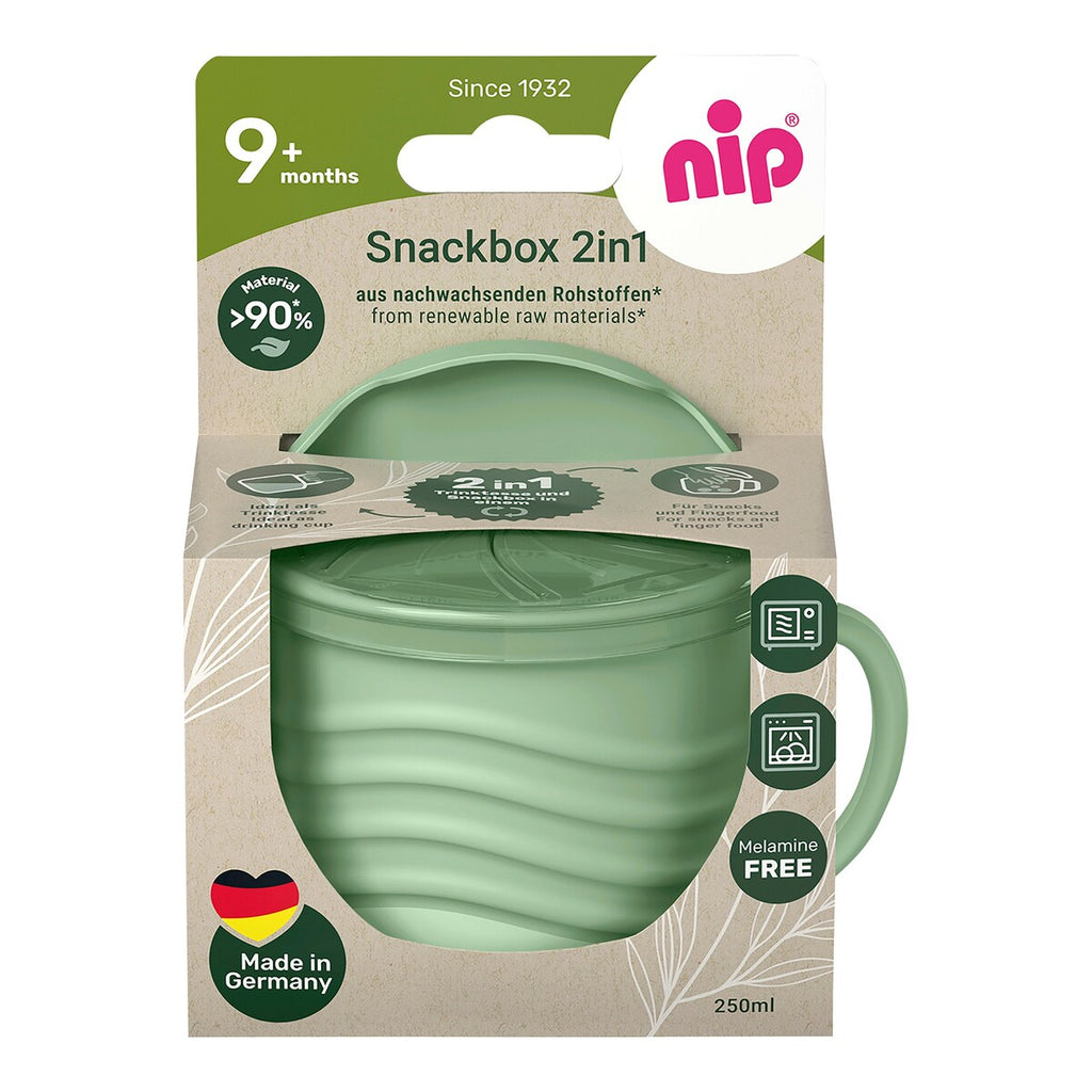 Snackbolle 2-i-1 for drikke og snacks, biobasert - nip